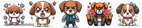 cute and adorable angry dog ​​vector