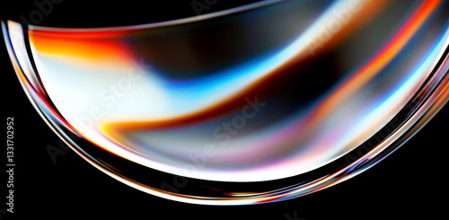 Abstract background, curved shapes, chrome reflections