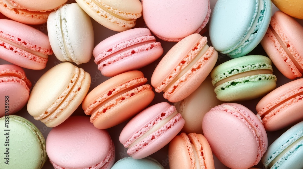 A charming display showcasing a collection of colorful macarons piled together in an appealing manner, highlighting their delightful nature and artistic quality. A charming display showcasing a collection of colorful macarons piled together in an appealing manner, highlighting their delightful nature and artistic quality.