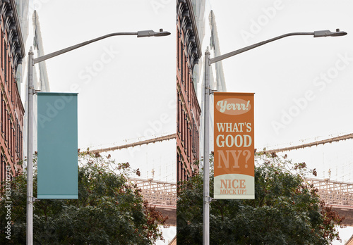 Fly banner Mockup in  New York City