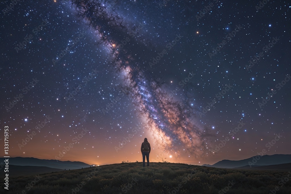 Fototapeta premium Nightly Serenade of Billions of Twinkling Stars in the Cosmic Unknown Background