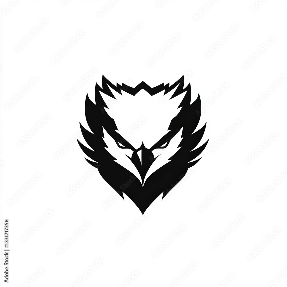 Fototapeta premium Abstract Black and White Eagle Head Illustration