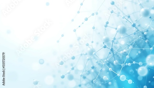 An Ethereal Dance Of Interconnected Molecules, A Serene And Calming Vision Of Scientific Wonder In Soft Blue Hues
