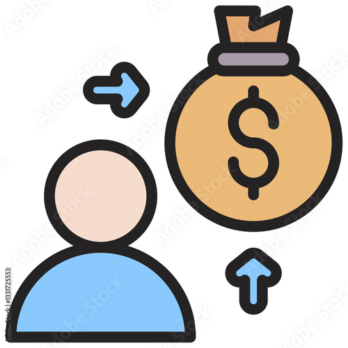 Investor Flat Outline Icon