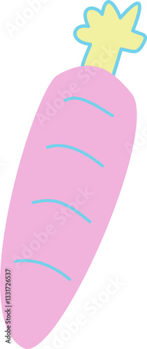 Pink carrot style cartoon.