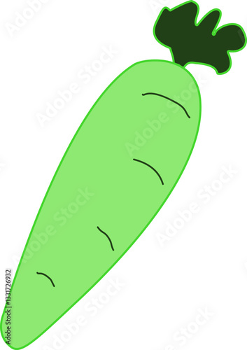 vector illustration of a green carrot 
