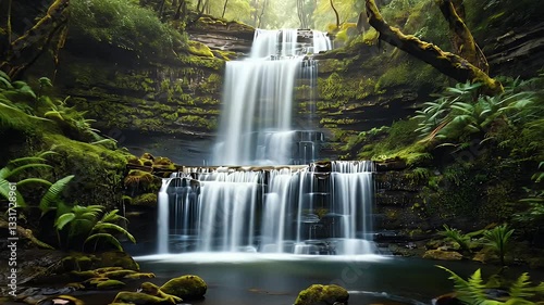 majestic waterfall fpv drone view