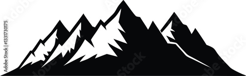 mountain range silhouette illustration, mountain icon