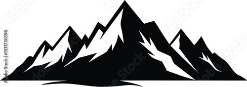 mountain range silhouette illustration, mountain icon