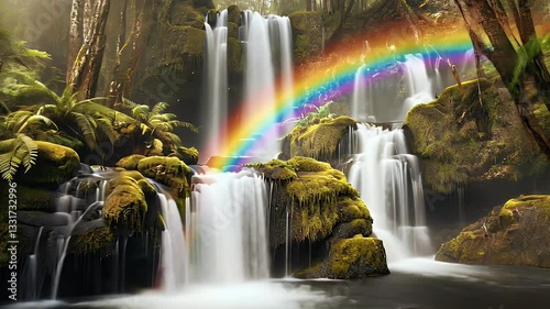 majestic waterfall fpv drone view