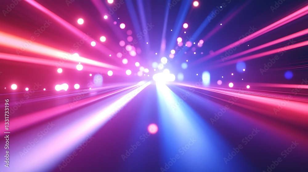 Obraz premium Abstract light rays in vibrant colors creating a dynamic visual effect.