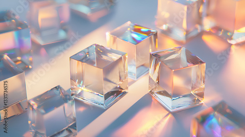 abstract glass cubes
