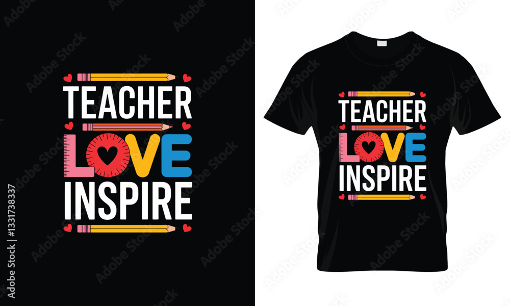 School Teacher For Typography T-shirt School Teacher For Typography T-shirt