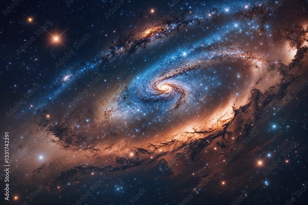 Fototapeta premium Galactic Exploration Unveiling the Mysteries of Stars and Outer Space