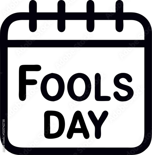 Vector illustration Calendar icon 1 april Fools day. isolated on white background