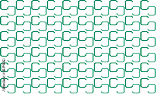 Gradient green patter on white background, seamless pattern with shapes, green net, S shape block on white background, design for fabric print or t-shirt paint screening
