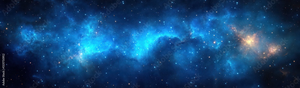 Fototapeta premium Cosmic Nebulae and Glowing Stars in Outer Space Digital Surrealism