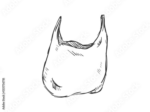 Hand drawn handbag vector illustration of garlic