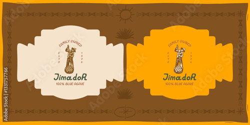 jimador with coa harvest blue agave logo vector clipart mexico southwestern rustic art