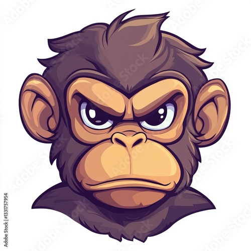 Serious Chimpanzee Pixel Art Portrait