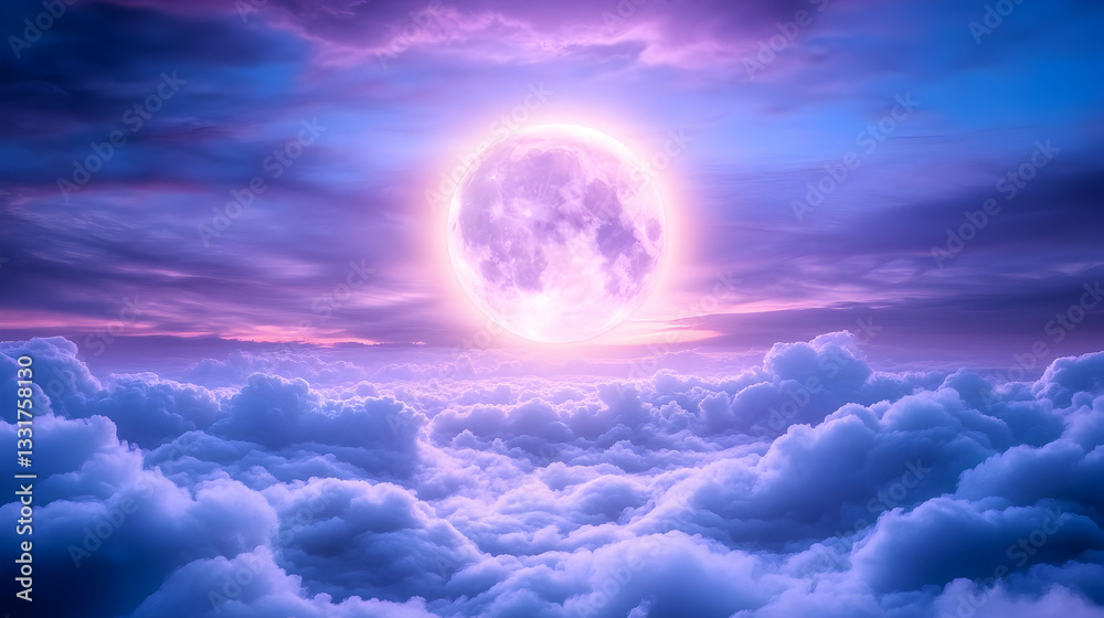 Obraz premium Mystical moonlit cloudscape (1)