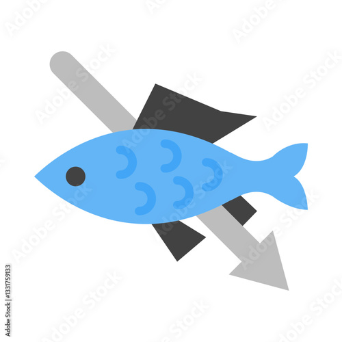 Spearfishing flat icon