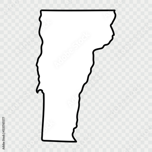 Vermont Map Black, State Border, United States, US America, Transparent Isolated, Variations. High detailed vector map - Vermont. Vector icon. Color set