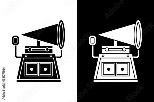 Medical Ultrasonic Machine Silhouette High-Resolution Vector Illustration.