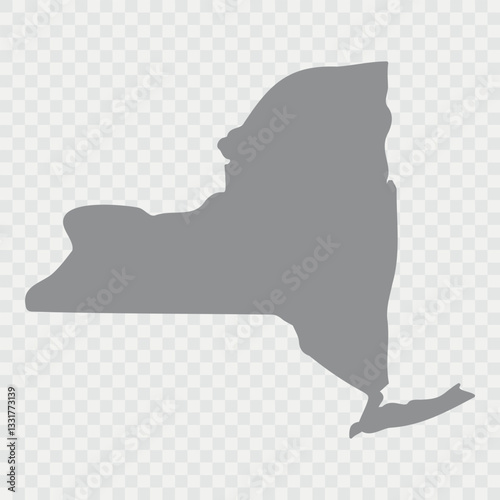New York Map Black, State Border, United States, US America, Transparent Isolated, Variations. High detailed vector map - New York. Vector icon. Color set