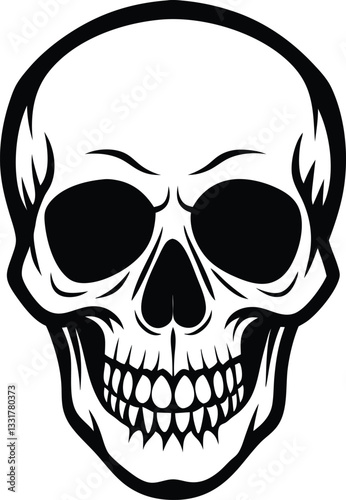 A skull with a skull and a black background with blotches