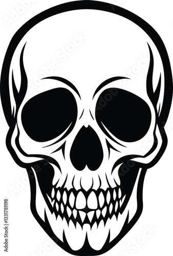 A skull with a skull and a black background with blotches