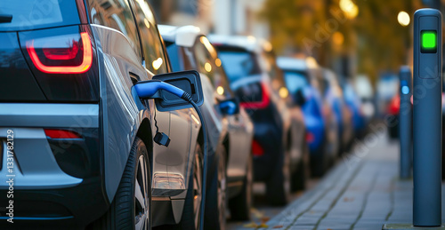 Wallpaper Mural Street parking electric car charger point. Torontodigital.ca