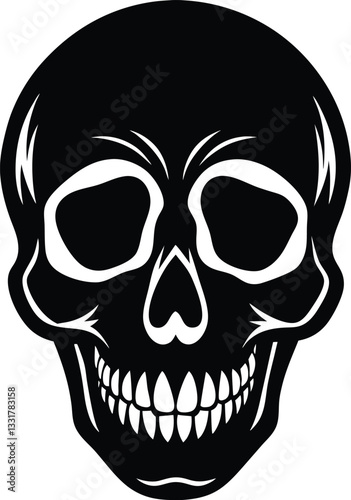 A skull with a skull and a black background with blotches
