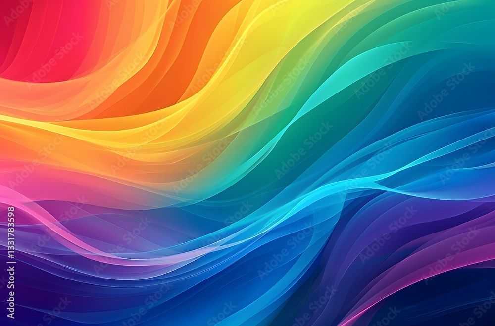 Vibrant Rainbow Abstract Background with Wavy Lines and Colorful Gradient Texture Vibrant Rainbow Abstract Background with Wavy Lines and Colorful Gradient Texture
