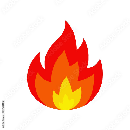 Vector Fire Icon with Flames Illustration