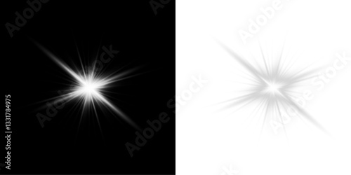  glowing lens flare with starlight sparkles, magical shine, and spiral energy. Ideal for festive events, cosmic backgrounds, night party visuals, and abstract fantasy design elements. Vector format