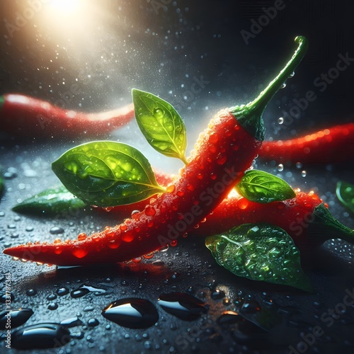Red Chili Peppers Spicy Hot Flavorful