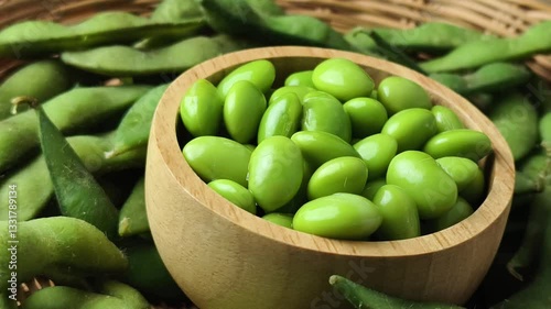 Wallpaper Mural Soybeans in a wooden bowl Torontodigital.ca