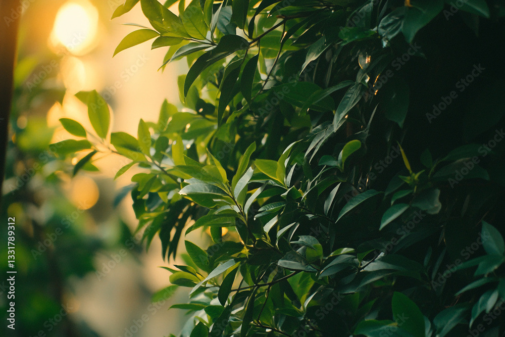 Vibrant green lush foliage illuminated by warm sunlight natural greenery background texture leaf tree Vibrant green lush foliage illuminated by warm sunlight natural greenery background texture leaf tree