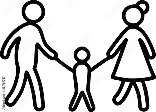 Happy family concept.parents and children in different color.
family members. unity and togetherness concept, family concept.use for logo and banner.
Vector design EPS 10.
