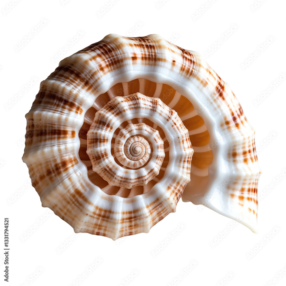 Spiral Seashell with Beautiful Curves Isolated on Transparent Background. Spiral Seashell with Beautiful Curves Isolated on Transparent Background.