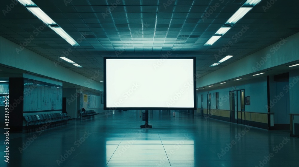 Realistic 3D mock-up of vertical ads banner in contemporary interior Realistic 3D mock-up of vertical ads banner in contemporary interior