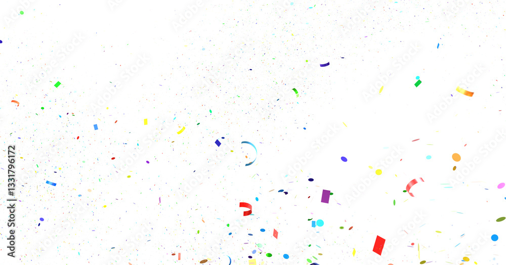 Multicolored confetti on white transparent PNG Multicolored confetti on white transparent PNG