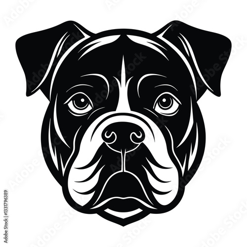 Majestic Dog Portrait: A striking graphic portrait of a dog with focused eyes and a composed expression, a testament to canine elegance.