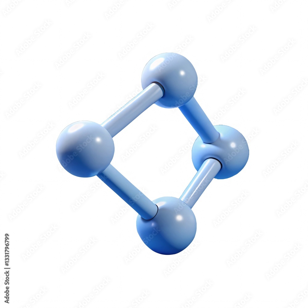 3D Rendered Molecular Structure on White Background 3D Rendered Molecular Structure on White Background