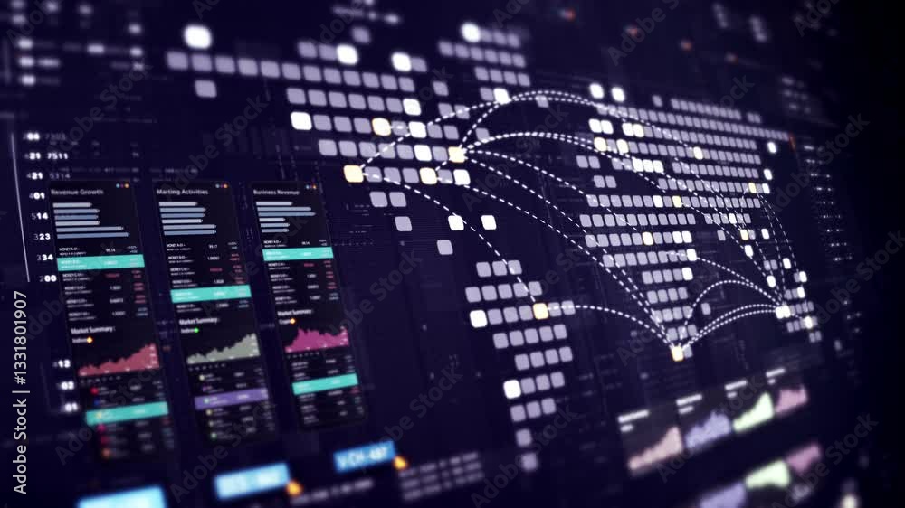 Dynamic data visuals for business info graphics, animated charts, and data-driven insights for a business meeting mock-up. Explore the world of trading, stock exchanges, and crypto Dynamic data visuals for business info graphics, animated charts, and data-driven insights for a business meeting mock-up. Explore the world of trading, stock exchanges, and crypto