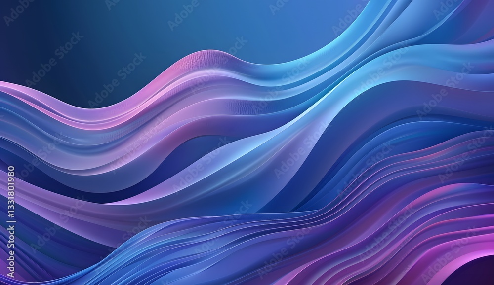 Fototapeta premium Abstract Wavy Lines Background in Blue and Purple
