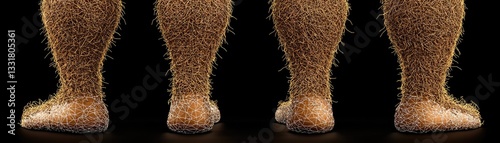 Hairy Legs Against Black Background photo