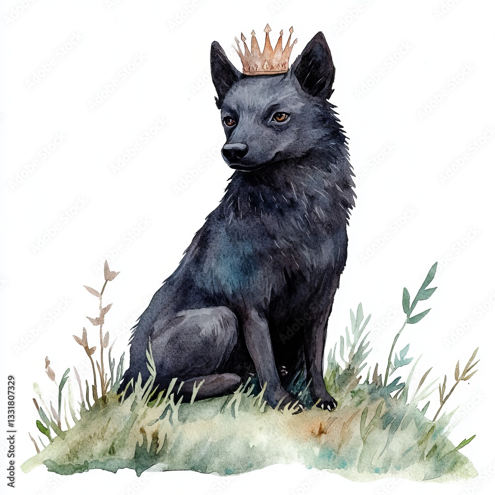 Fototapeta premium Generic Watercolor Illustration Overview Bush Hill