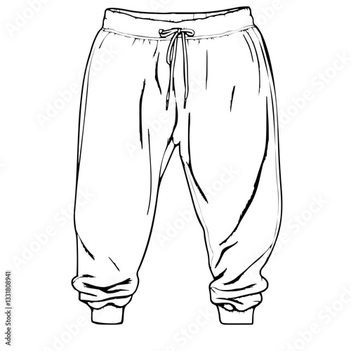 Casual Black and White Sweatpants Illustration